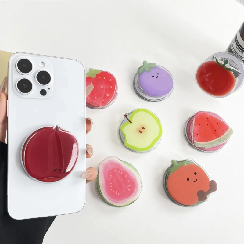 

Корейская подставка-кольцо INS Fun с овощами и фруктами для MagSafe, держатель для телефона, совместим с iPhone 17, 16, 15 Pro Max, для девушек