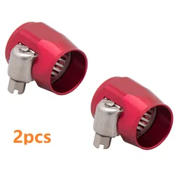 Abrazadera de manguera de 2 piezas, abrazadera de extremo AN4 AN6 AN8 AN10, Clip de tubo de combustible, accesorios de manguera de tubo de agua y aceite, pinzas de acabado hexagonales, rojo, azul y negro