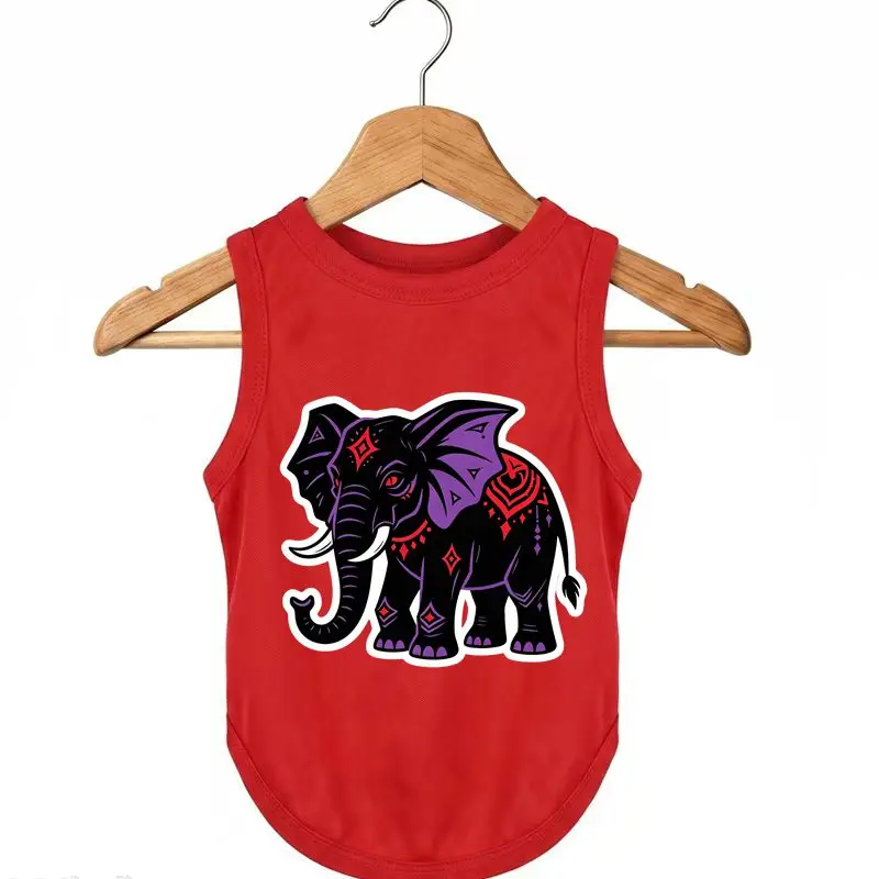 

Boho Elephant Dog Vest - Ethnic Print Summer Puppy Tank Top Clothes