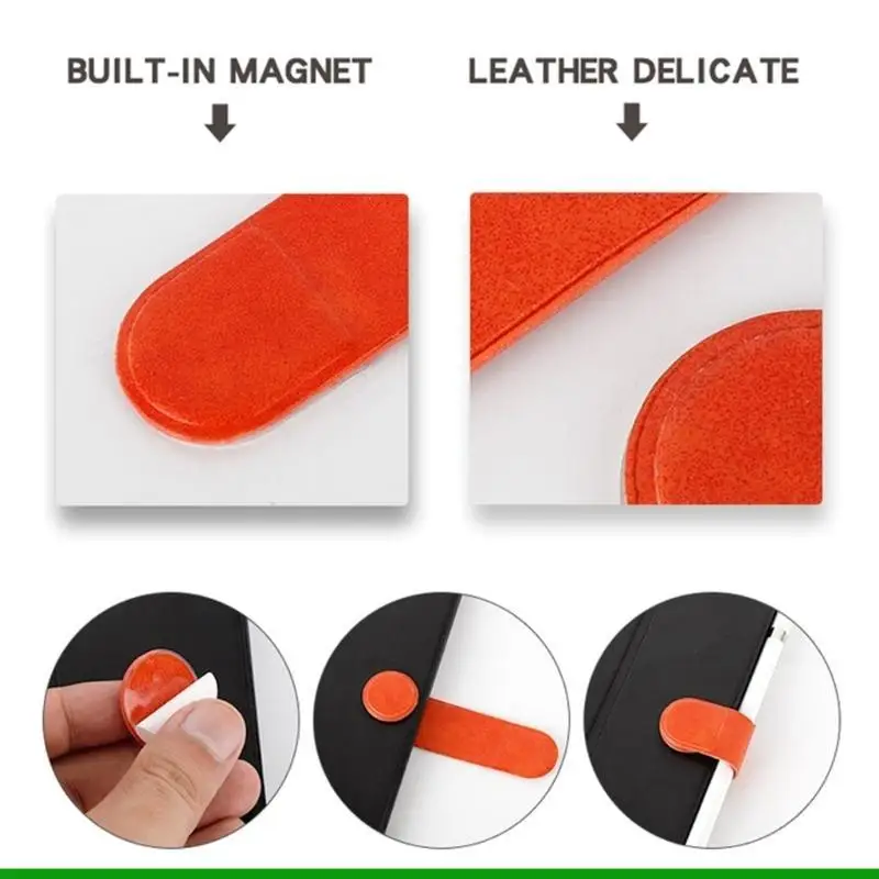 U55C Zelfklevende PU Pen Clip Potloodhouder voor notebook Tijdschriften Kalenders Clipboar