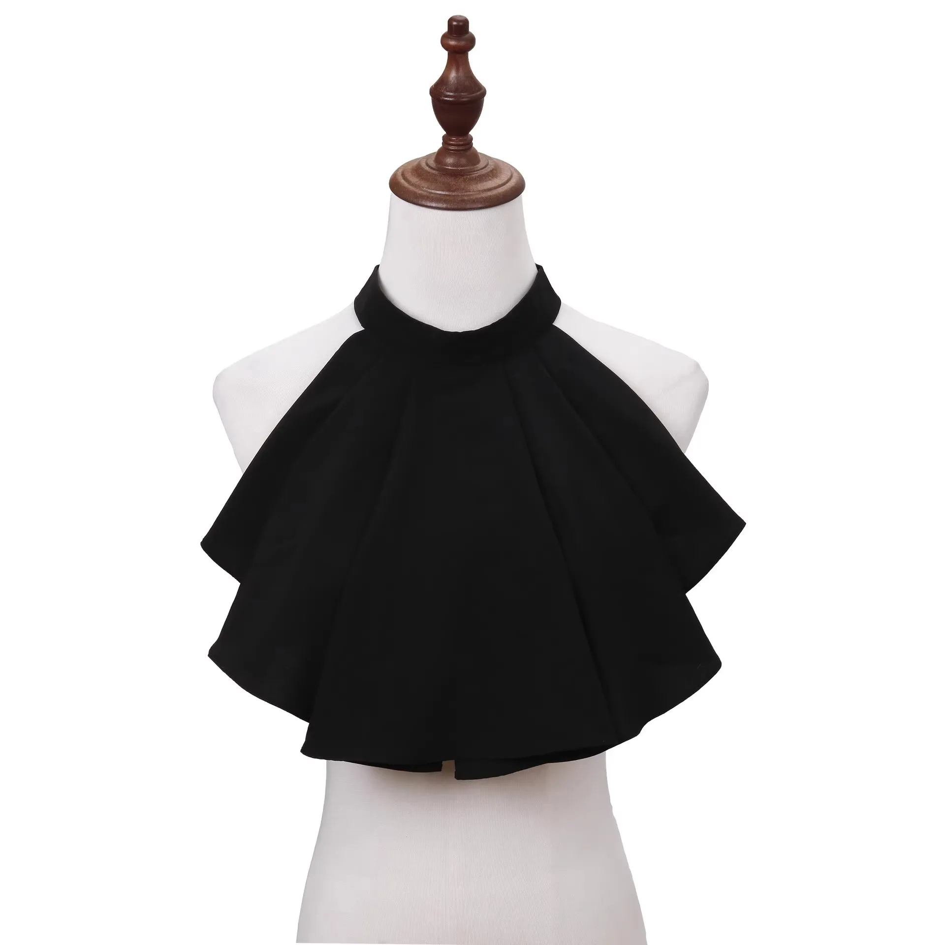 Victorian Neck Collar Ruffled Lace Jabot Adult Women Men White Black Renaissance Costume Accessories view 4