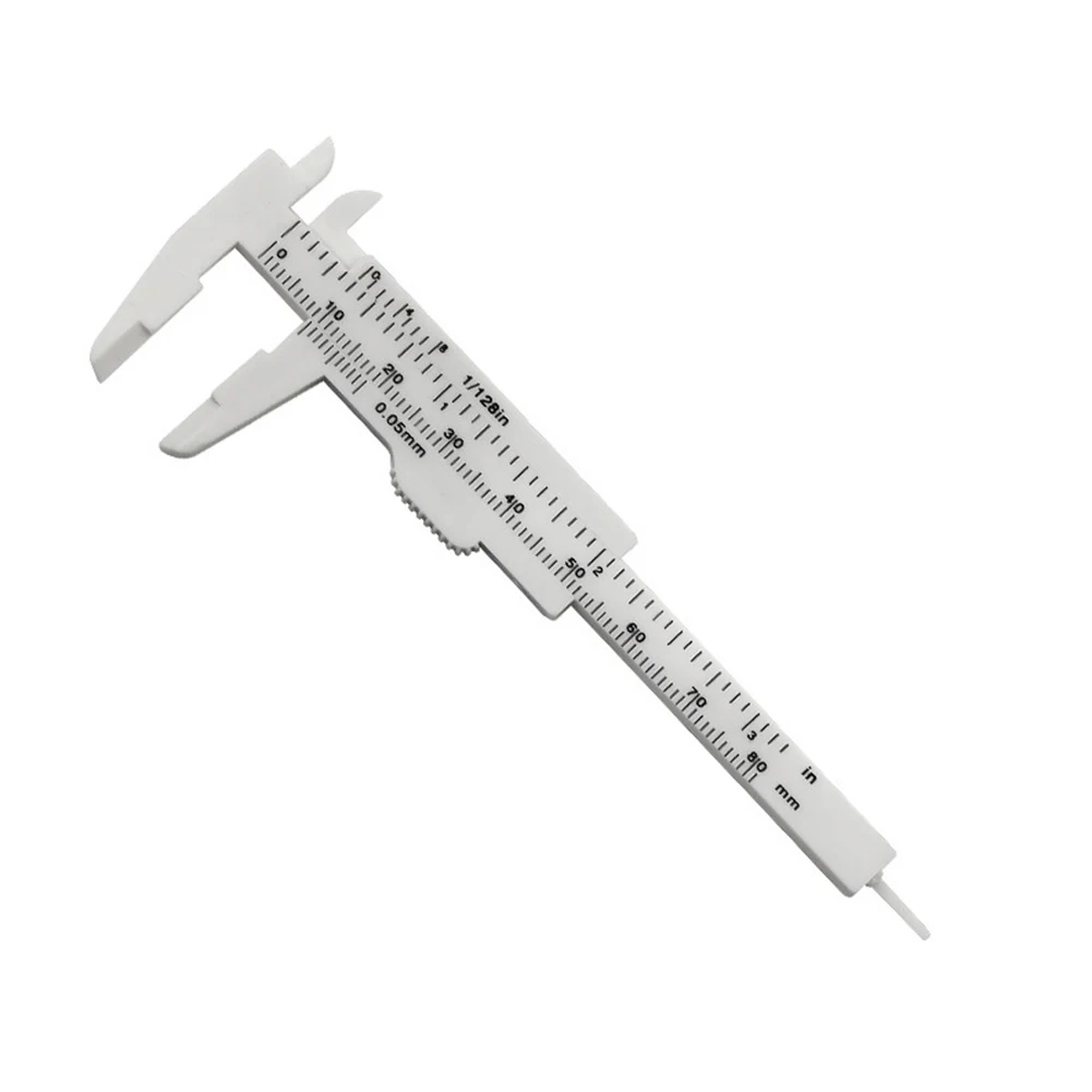 Applications Plastic Compact Ruler Sliding Plastic Ruler Micrometer Sliding Vernier Caliper Gauge Measure Tool