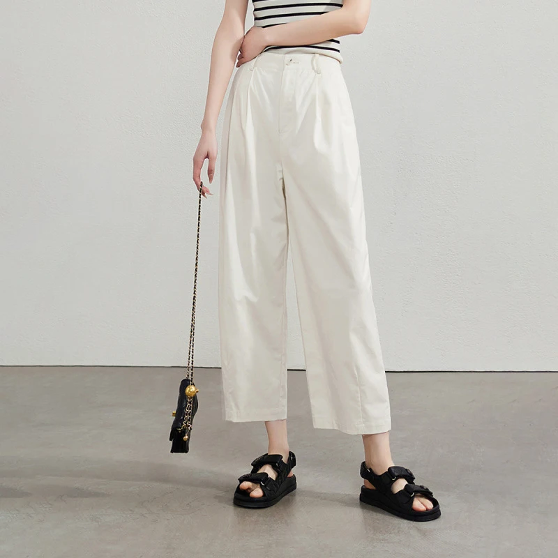 Women Carrot Pants Office Lady Japanese Style Cropped Pants New Style Summer Elastic High Waist Casual Loose Trousers Capris