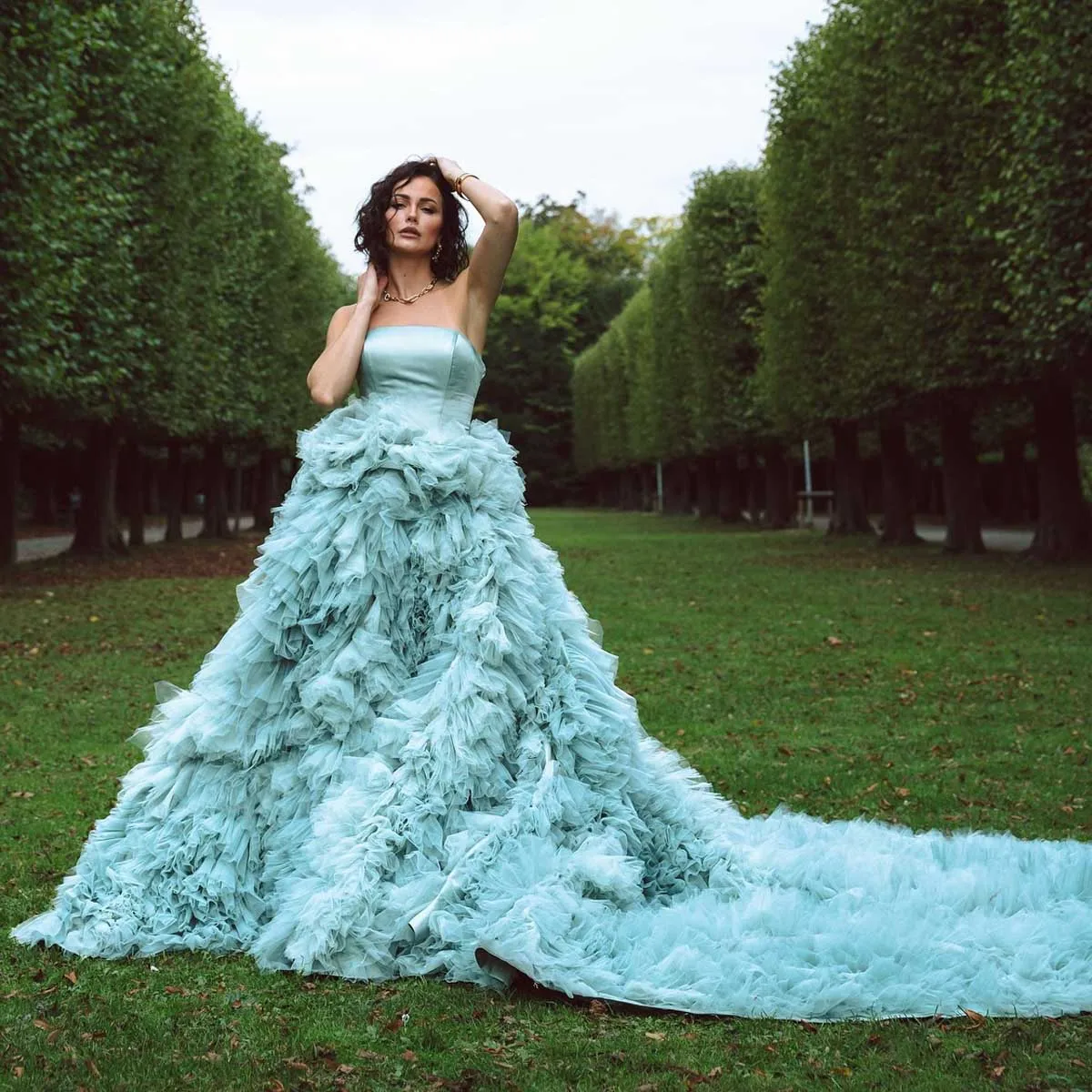 Luxuoso vestido longo azul aqua para sessão de fotos vestido de noiva de casamento fofo em camadas tule vestido de sessão de aniversário vestido de noiva elegante