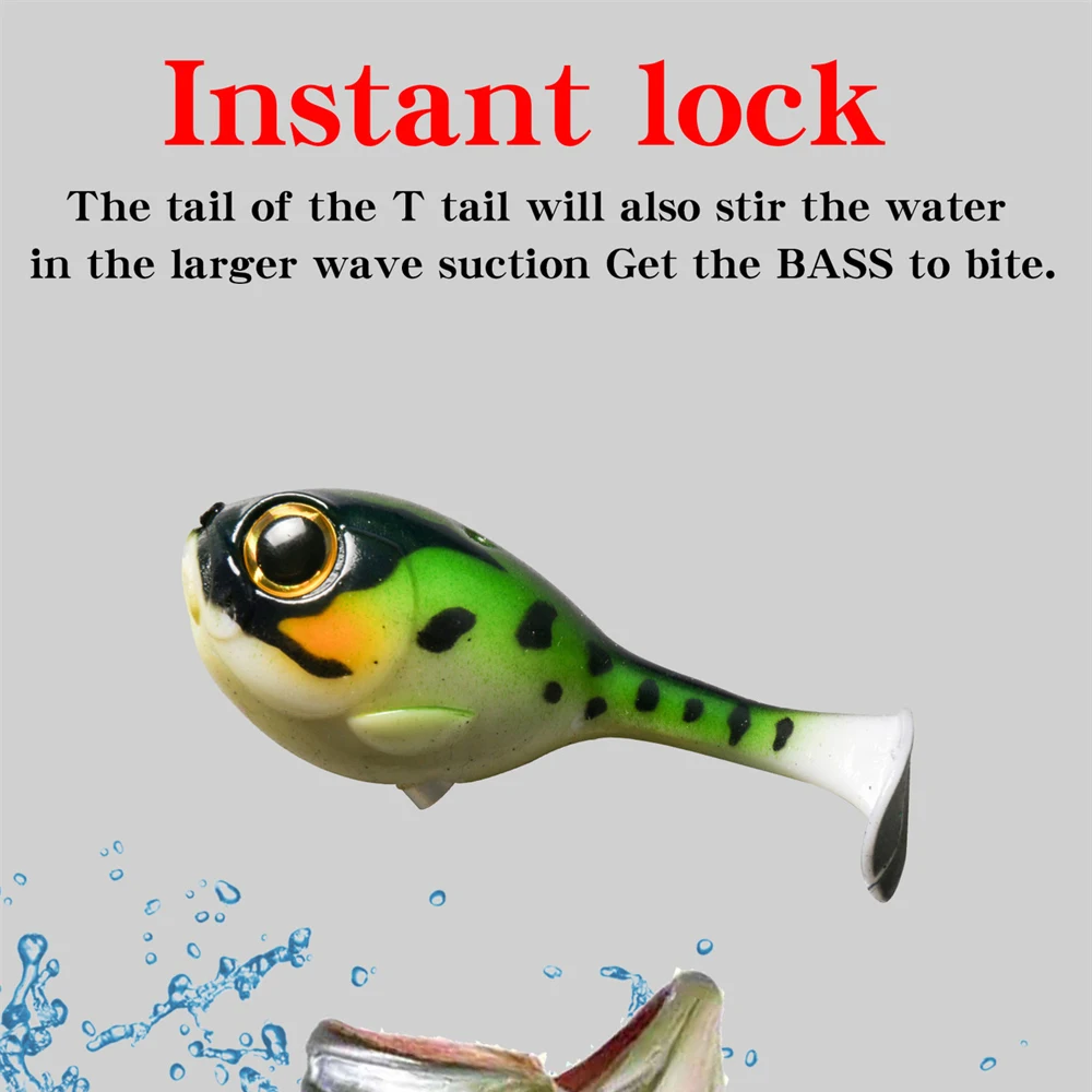 Artificial Fishing Lure Tackle Bass Lure Hot Sale Silicone Soft Bait Deraball with Quality Hook Pesca 62mm 9.5g Fishing Bait