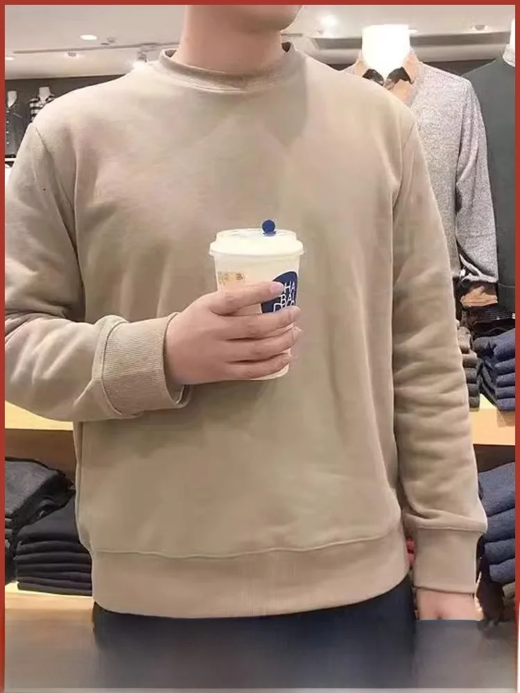 メンズ ハイウェイト コームドコットン Fce スウェットシャツ カジュアル 多用途 スポーツウェア 秋冬 ラウンドネック ロングスリーブ カラー