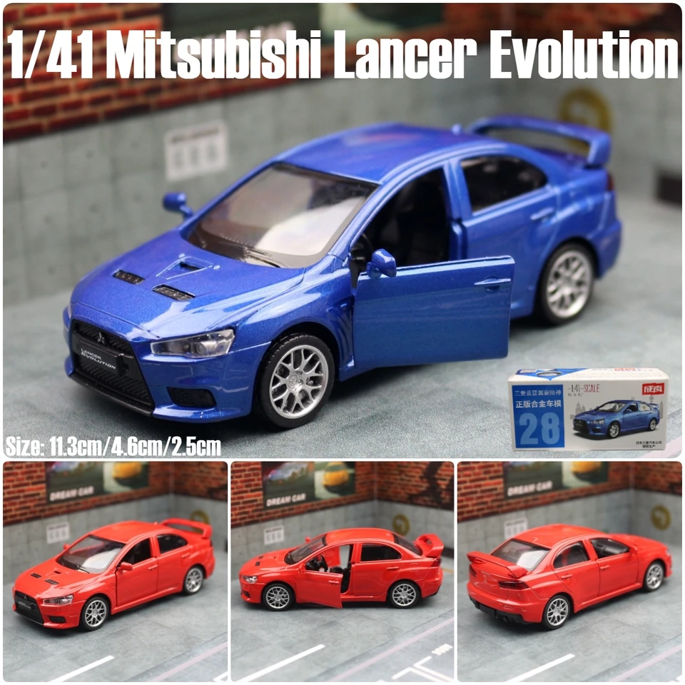 1/41 mitsubishi lancer evolução evo x modelo de carro de brinquedo