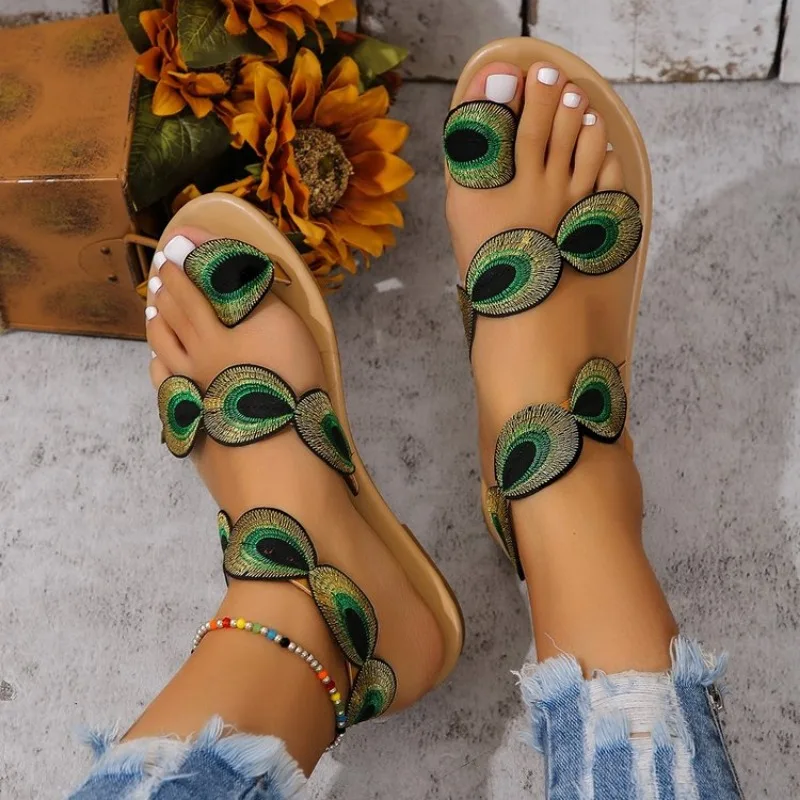 2024 summer new fashion sandals set toe European and American style women sandals light holiday outdoor beach Plus size shoes