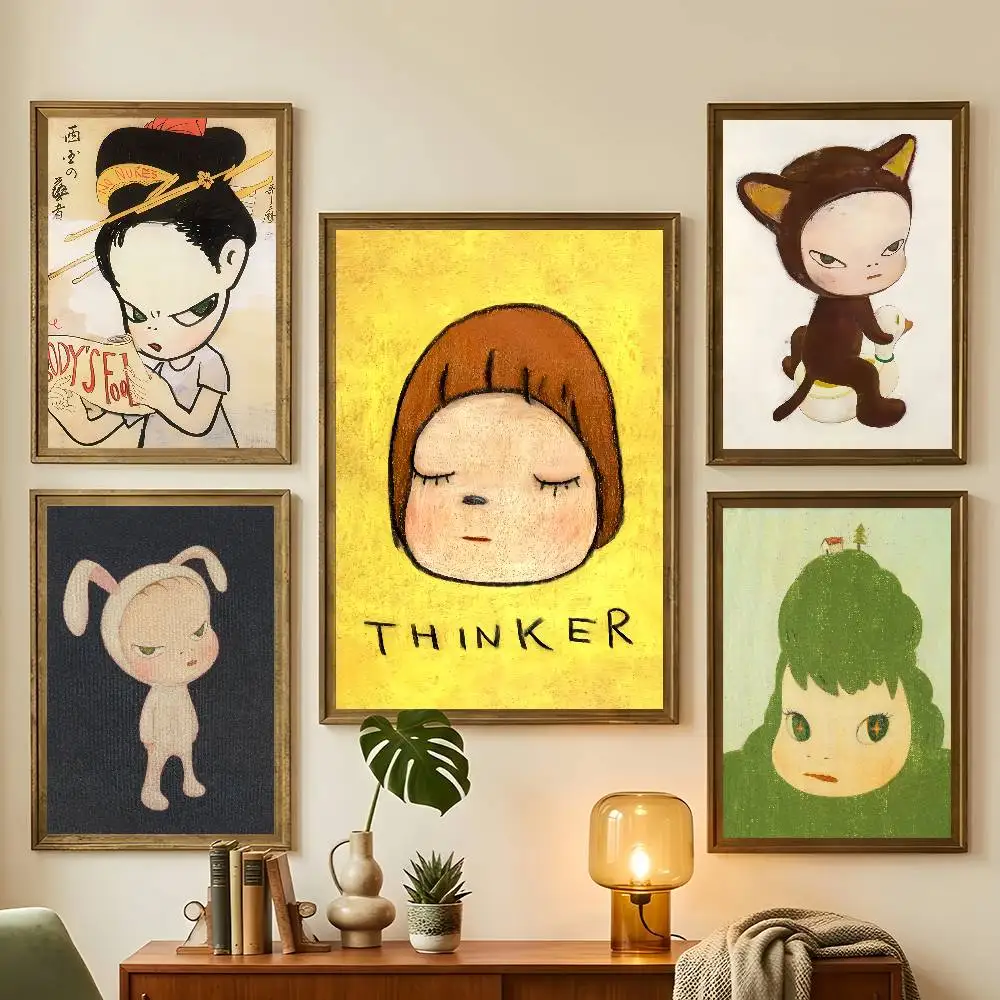 Yoshitomo Nara Art Poster For Bedroom Gamer Room Decor Restaurant Wall Trendy Aesthetic Gift