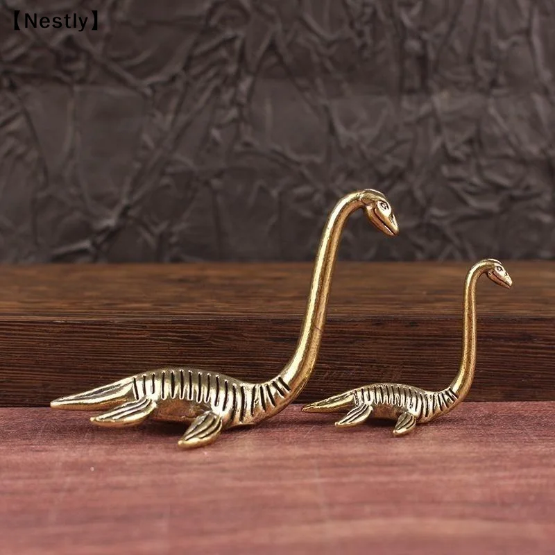 1Pcs Of Large And Small Loch Ness Monster Brass Ornaments Creative Loch Ness Monster Metal Crafts Gifts Desktop Decoration〔Nest〕