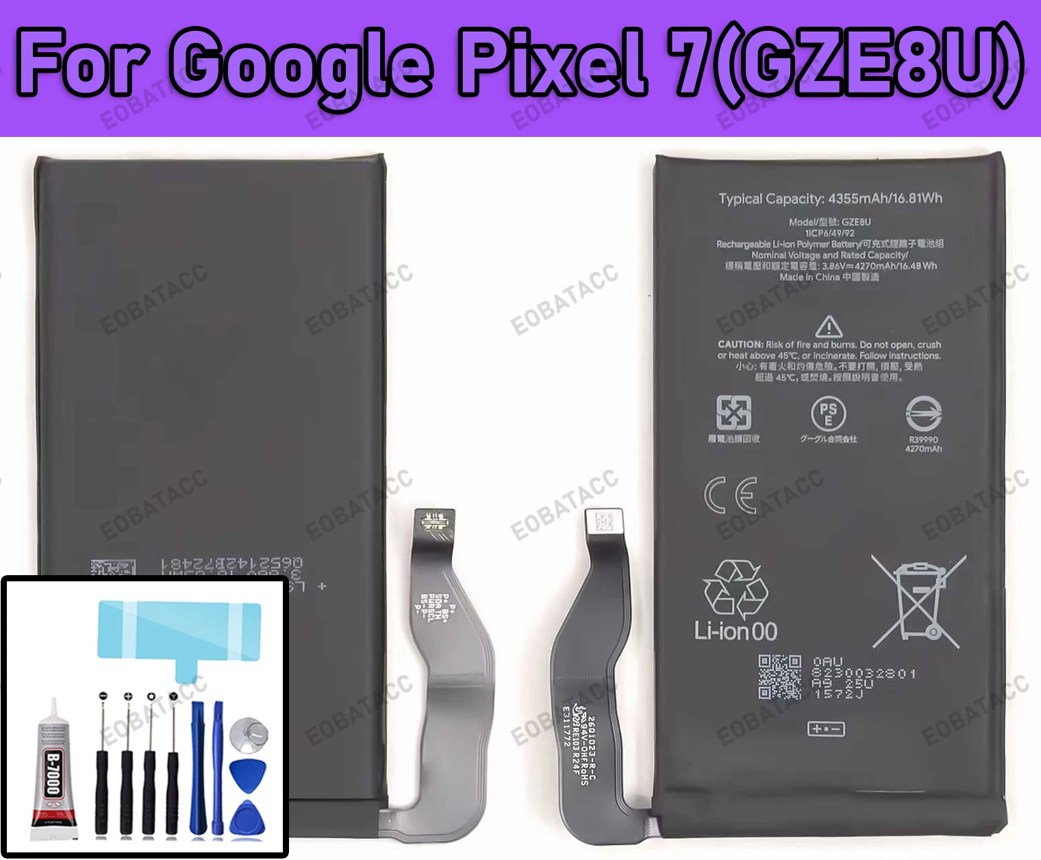 

100% New Zero Cycle GZE8U Replacement Battery For HTC Google pixel 7 Batteries battery+Free Tools