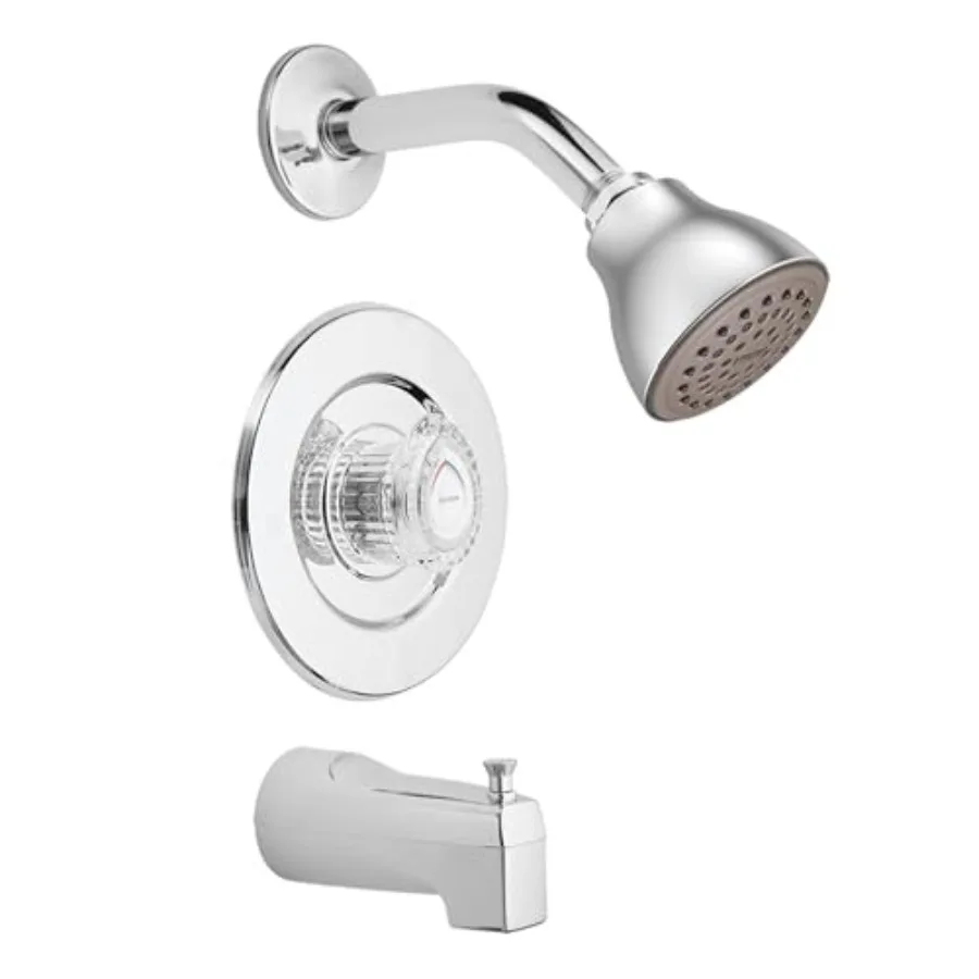 

Chrome Chateau Tub and Eco-Performance Shower Trim Featuring Showerhead Shower Knob and Tub Spout Valve Required T471EP