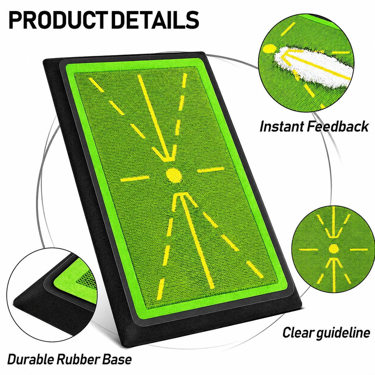 1PC Premium Golf Swing Training Mat Impact Detection Strike Feedback Practice Pad for Indoor Outdoor Golf Training