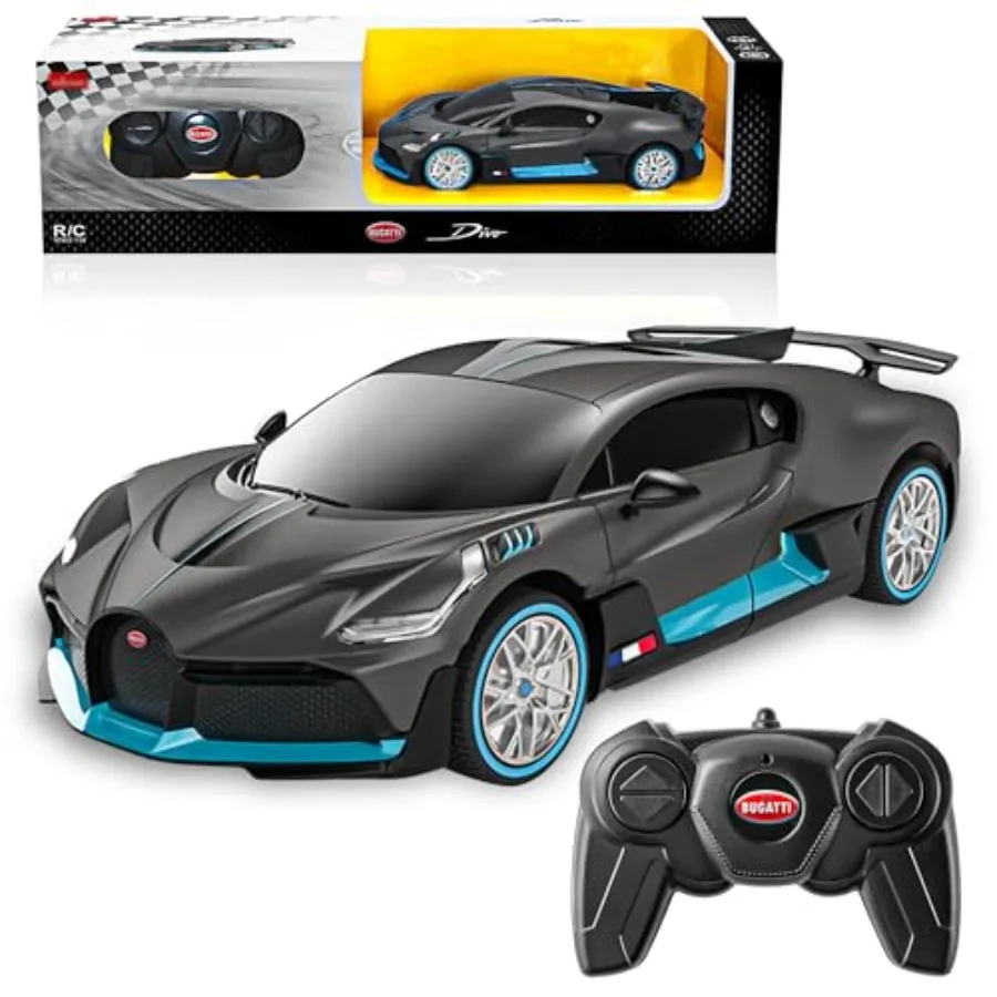 

Bugatti Remote Control Car for Boys 1:24 Officially Licensed Electric Sport Racing RC Car Alloy Body Red High-Speed Responsive