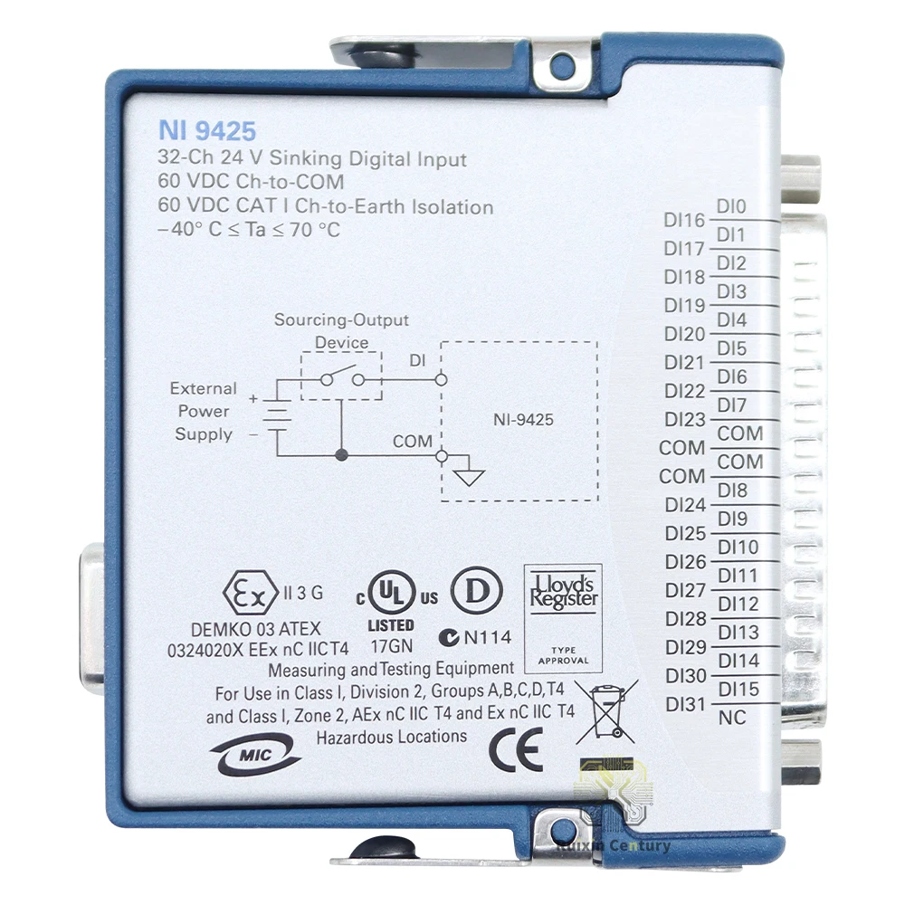 FOR NI-9425 24V 32-Channel Sinking Input 7µs C-Series Digital Module 37-Pin DSUB with Industrial Logic Levels and Isolation