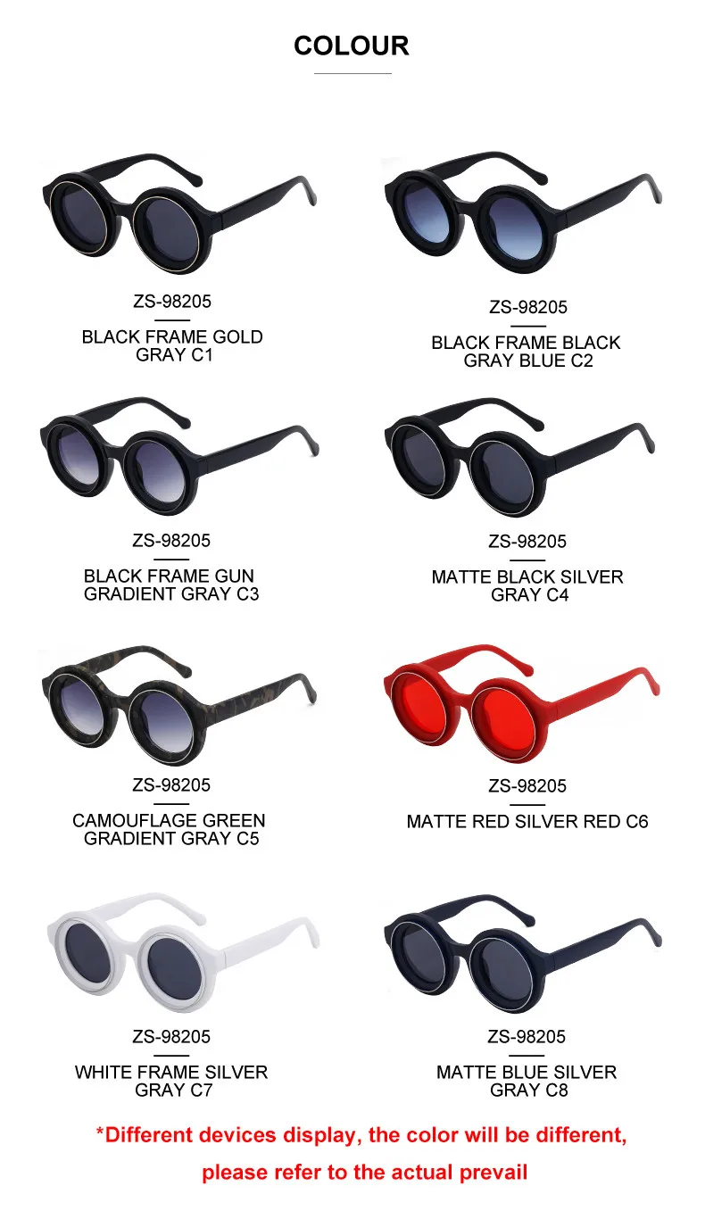 Punk runde Sonnenbrille Männer Luxusmarke Design Steampunk Sonnenbrille für männliche Sommer neue Mode kleine Rahmen Sonnenbrillen Brillen – Detail 9