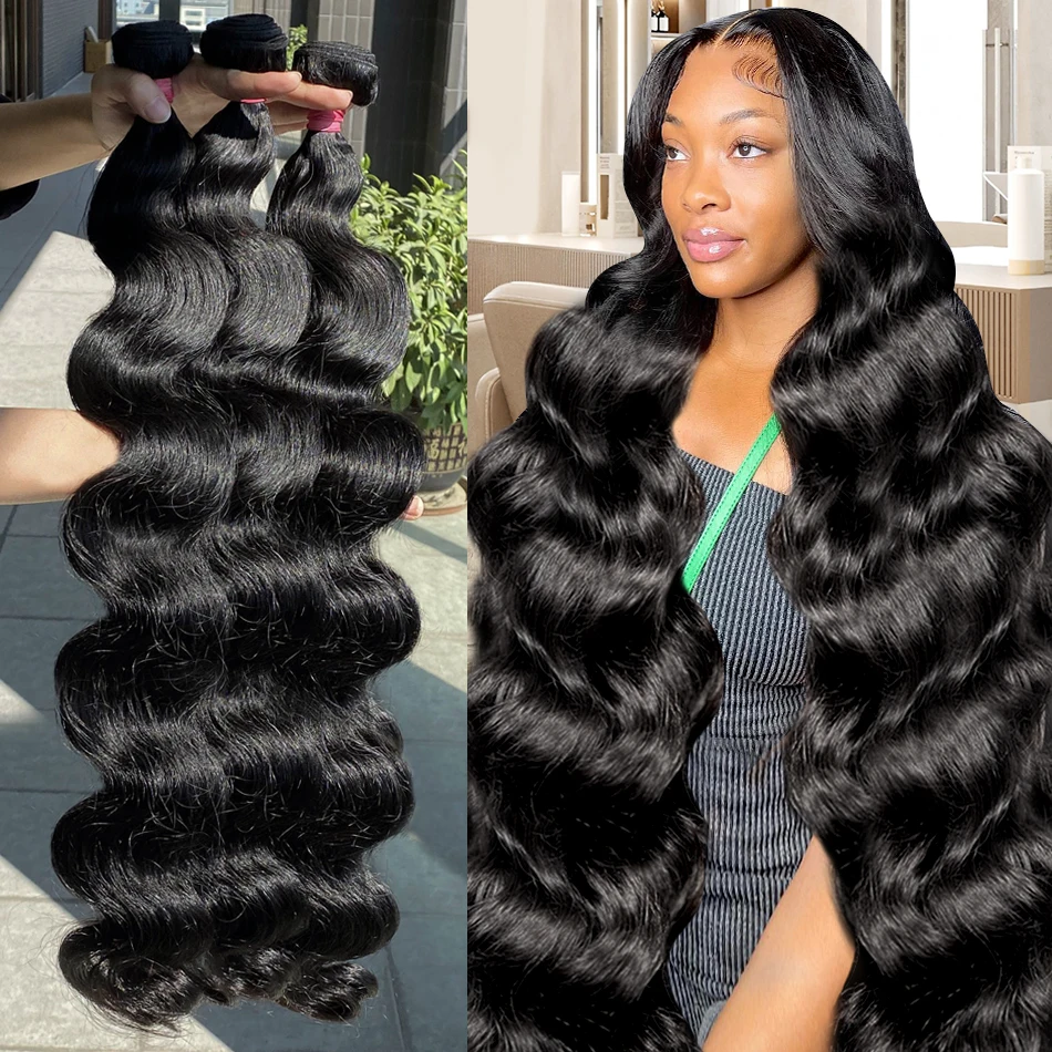 30 40 Inch Body Wave Human Hair Bundles Brazilian 3 4 Bundles Deal Raw Virgin Hair Extensions For Women Wholesale Cheap Price