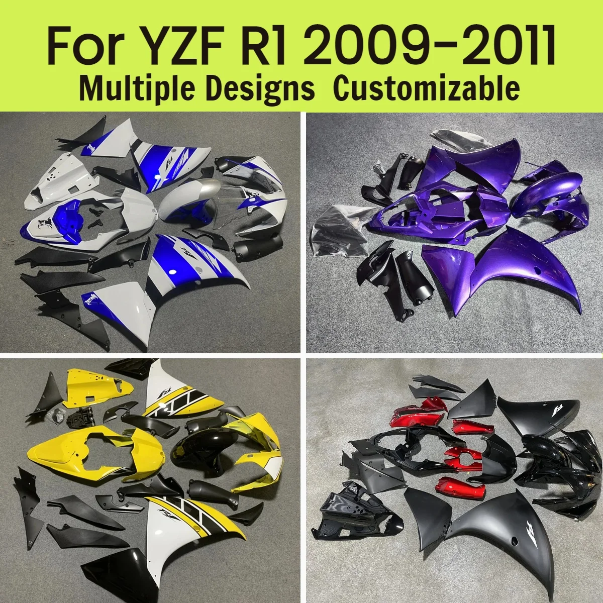 

Cool Fairing Set YZF R1 2009 2010 2011 Motorcycle Accessories Aftermarket Fairings Kit Injection Cowling for YAMAHA YZFR1