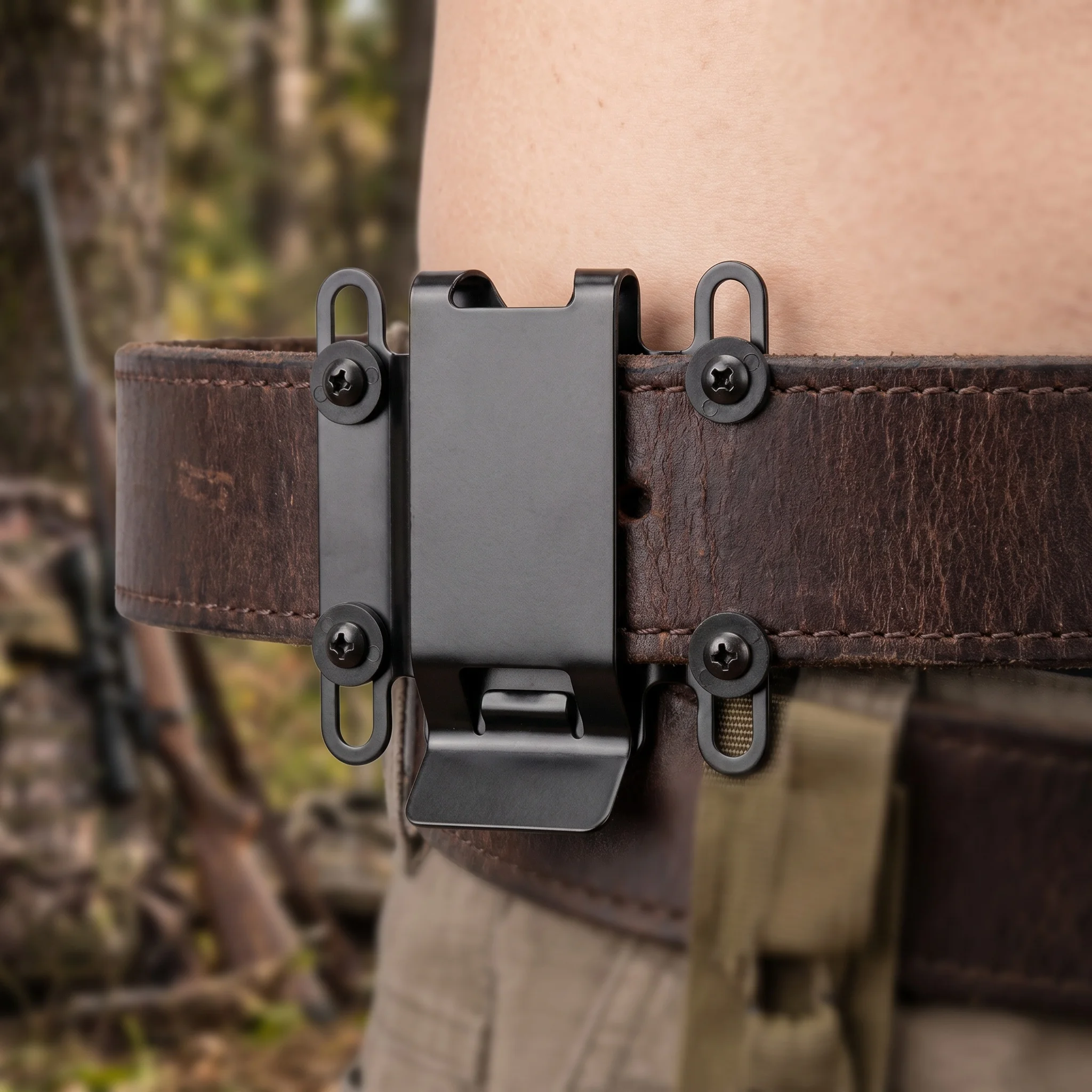 71mm Universal Belt Clip, Black Metal Back Clip for K Sheath, Full Screw Accessories Kit for Outdoor Sheath Mod Parts
