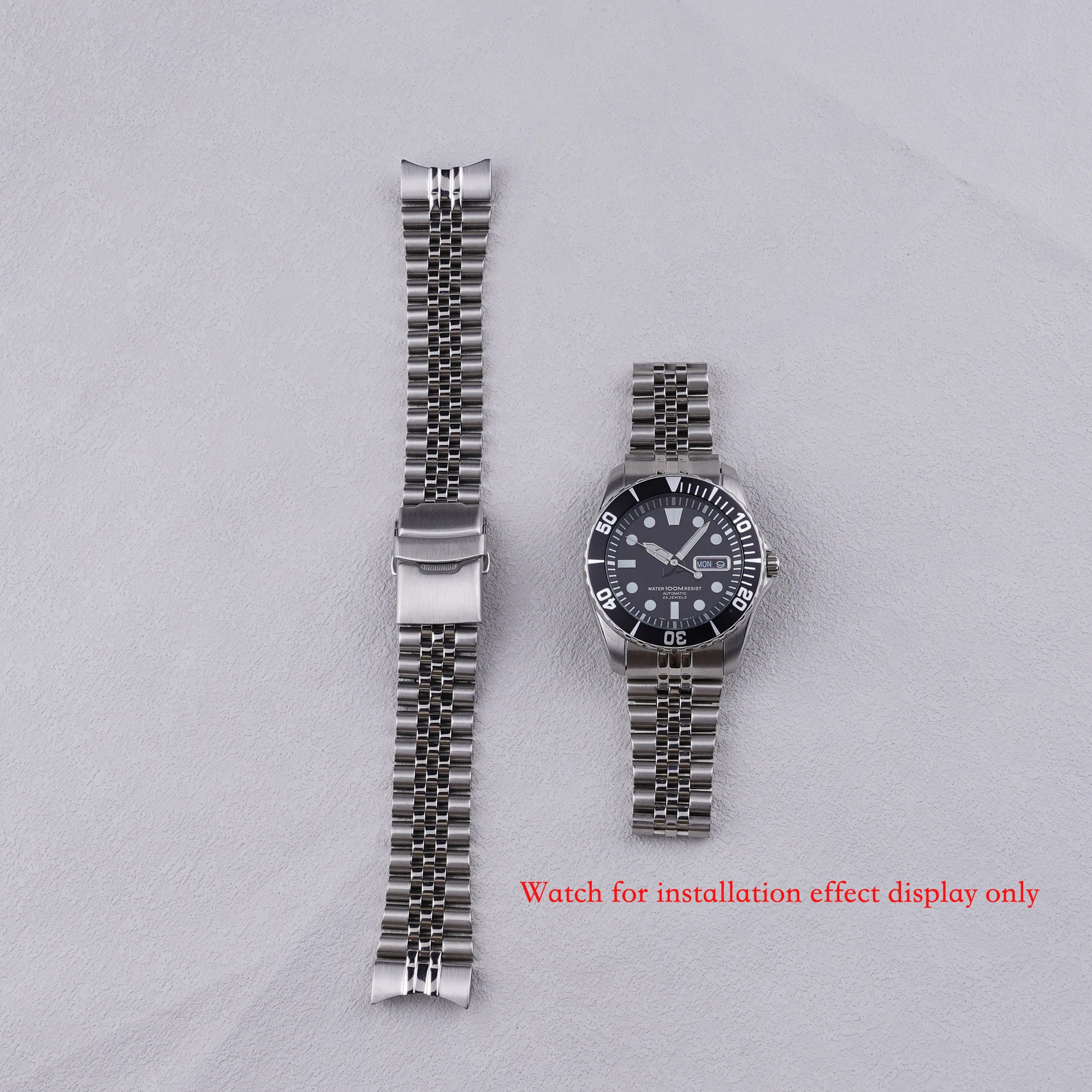 For Seiko Sea Urchin SNZF13 SNZF15 SNZF17 SNZF19 22mm Solid Curved-End Stainless Steel Silver WatchBand Strap Bracelet By Rolamy