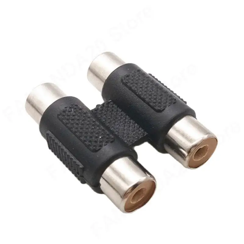 Double row Dual RCA Female to RCA Female audio and video connection AV plug connector extension conversion M2