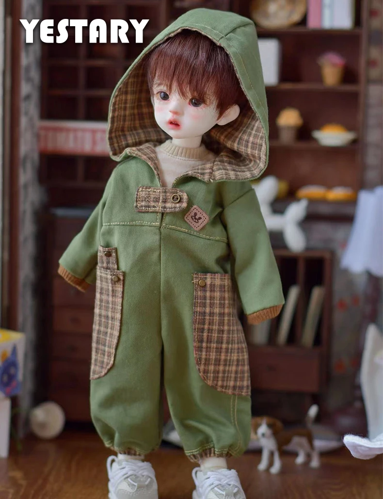 YESTARY Blythe Clothes BJD Doll Accessories For 1/6 Size Toys DIY Handmade Green Hooded Jumpsuit Finished Product For BJD Gifts