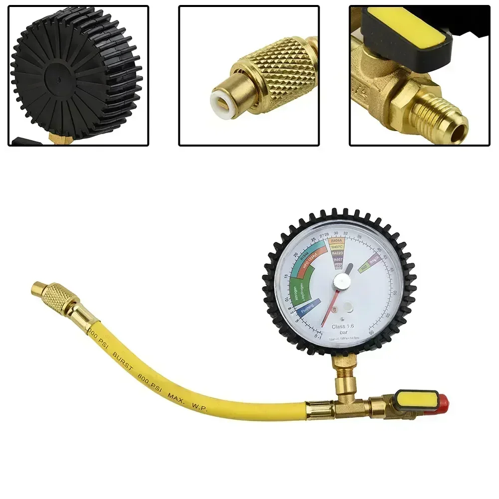 

1Pcs Air Conditioner Nitrogen Pressure Tester Regulator For R134a/R22/R407C/R410A Automobile HVAC Pressure Gauge Tool Part
