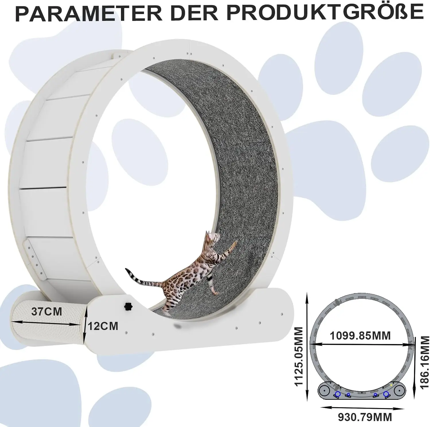 Cat Exercise Wheel for Indoor Cats, Cat Running Wheels, Easy Assembled Cat Treadmill Wheel with Locking