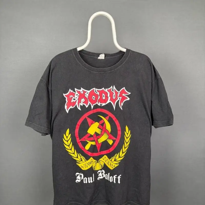 تي شيرت Anvil Men Exodus Paul Baloff مقاس Xl من القطن الأسود برقبة دائرية #1