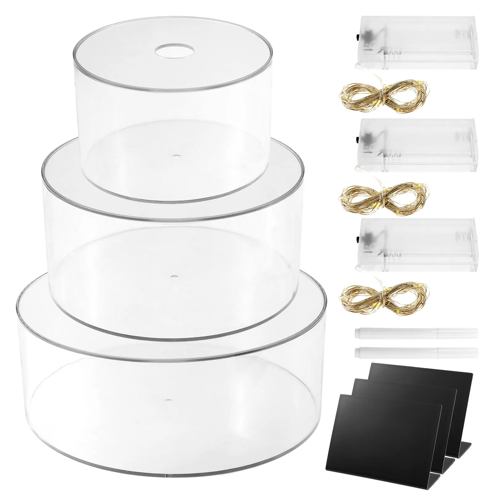 Panneau d'affichage de gâteaux rond transparent, support à desserts en acrylique, supports d'exposition de gâteaux pour anniversaire, mariage, décoration de pâtisserie de Table