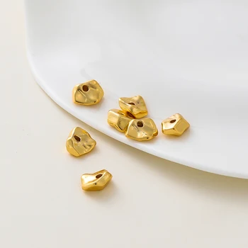 10 Pz 6 8mm 14K/18K Ottone Placcato Oro Perline Irregolari Del Distanziatore Perline Sparse per il Braccialetto Gioielli FAI DA TE Che Fanno risultati Forniture