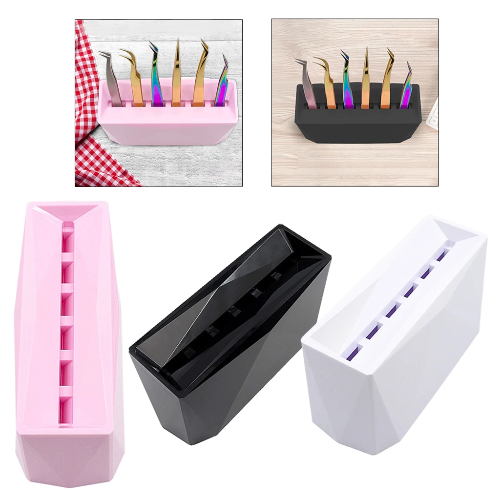 Durable 6-Hole Tweezer Storage Rack Organizer for Eyelash Extension Supplies