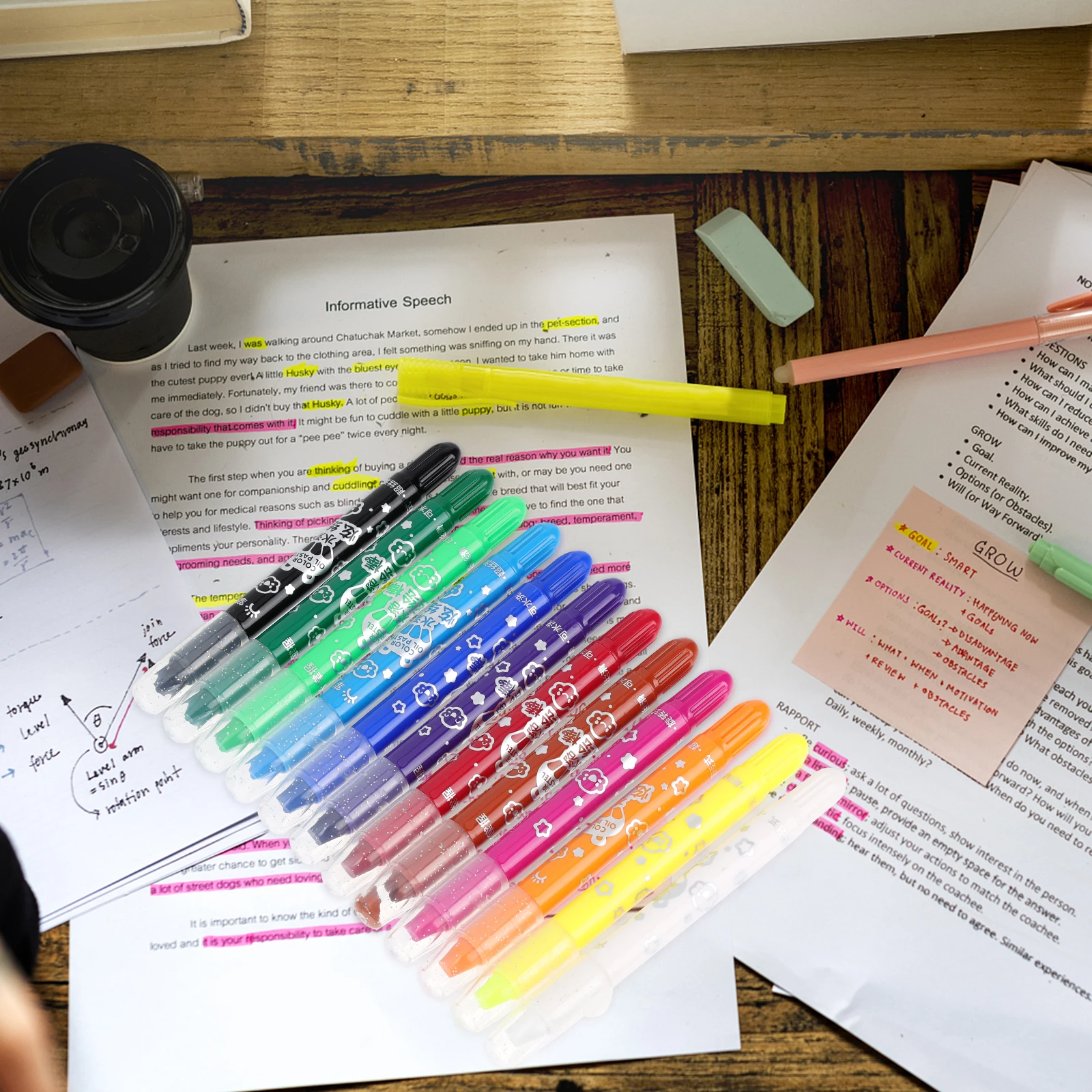 

12pcs Toddlers Washable Washable Crayons Crayons For Painting Painting Oil Plastic 12 Colors Art School Gifts