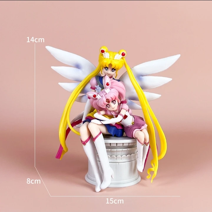 Classic Anime Figures Female Warrior Moon Hare Doll Charm Angel Sailor  Hare Kawaii  PVC Model Cake Decoration Gift For Girls view 3