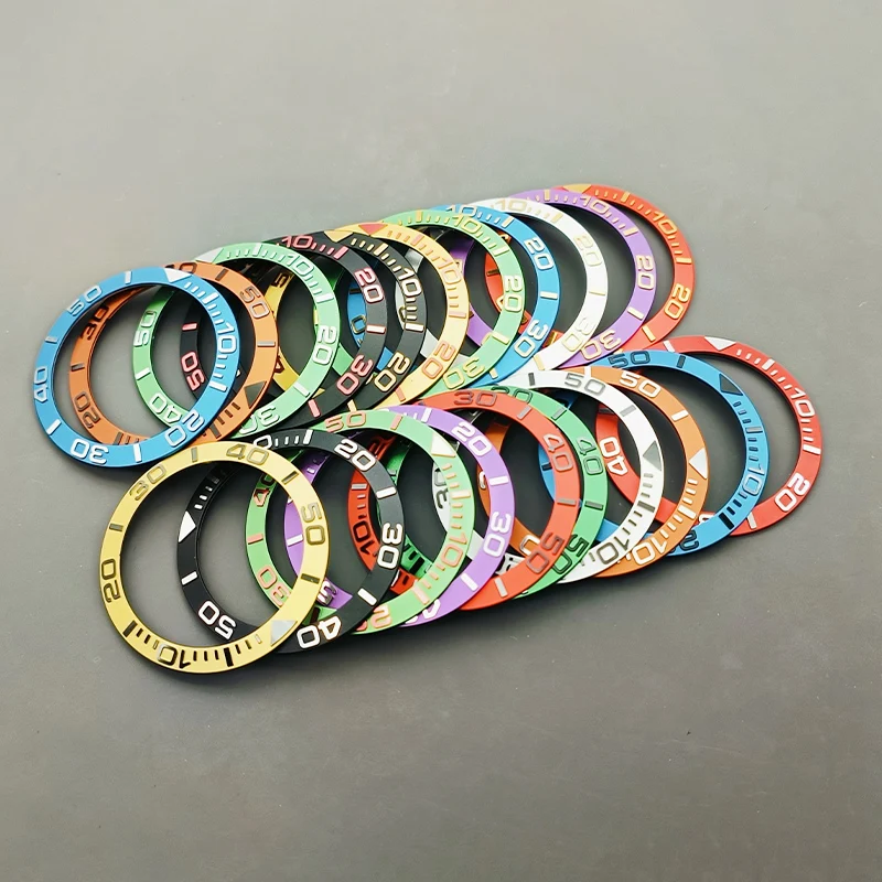 38mm Neigung Aluminium Lünette Einsatz Passend für SKX007 SKX009 SRPD GMT SUB Uhrengehäuse NH35 NH36 Uhrwerk Herrenuhr Ring Refit Teile – Detail 1