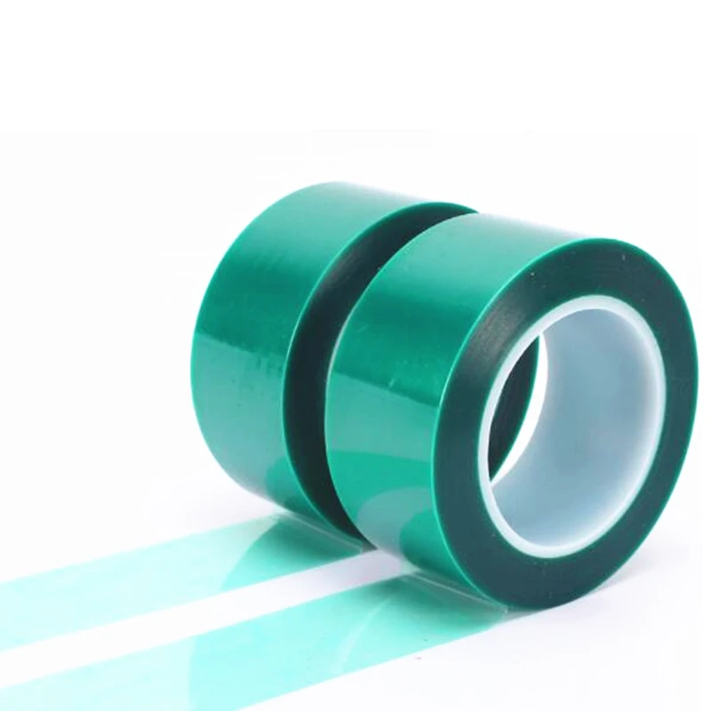 5mm-40mm Green PET Tape Heat-resistant High Temperature Masking Shielding for PCB Solder Plating Insulation Protection 33M