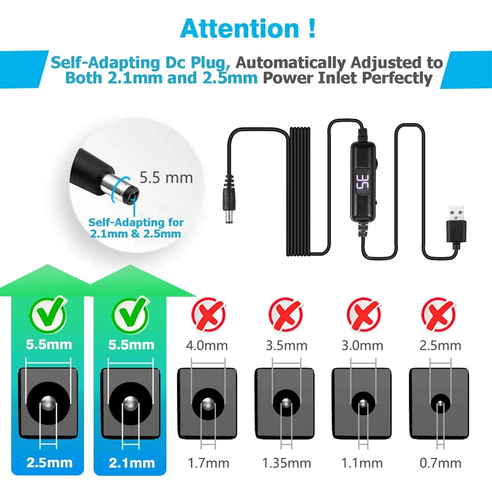 LED Display Electric Nail Drill Power Cord USB Charger Power Line For  Nail Drill Machine 5.5 Adjustable Speed Forward Reverse