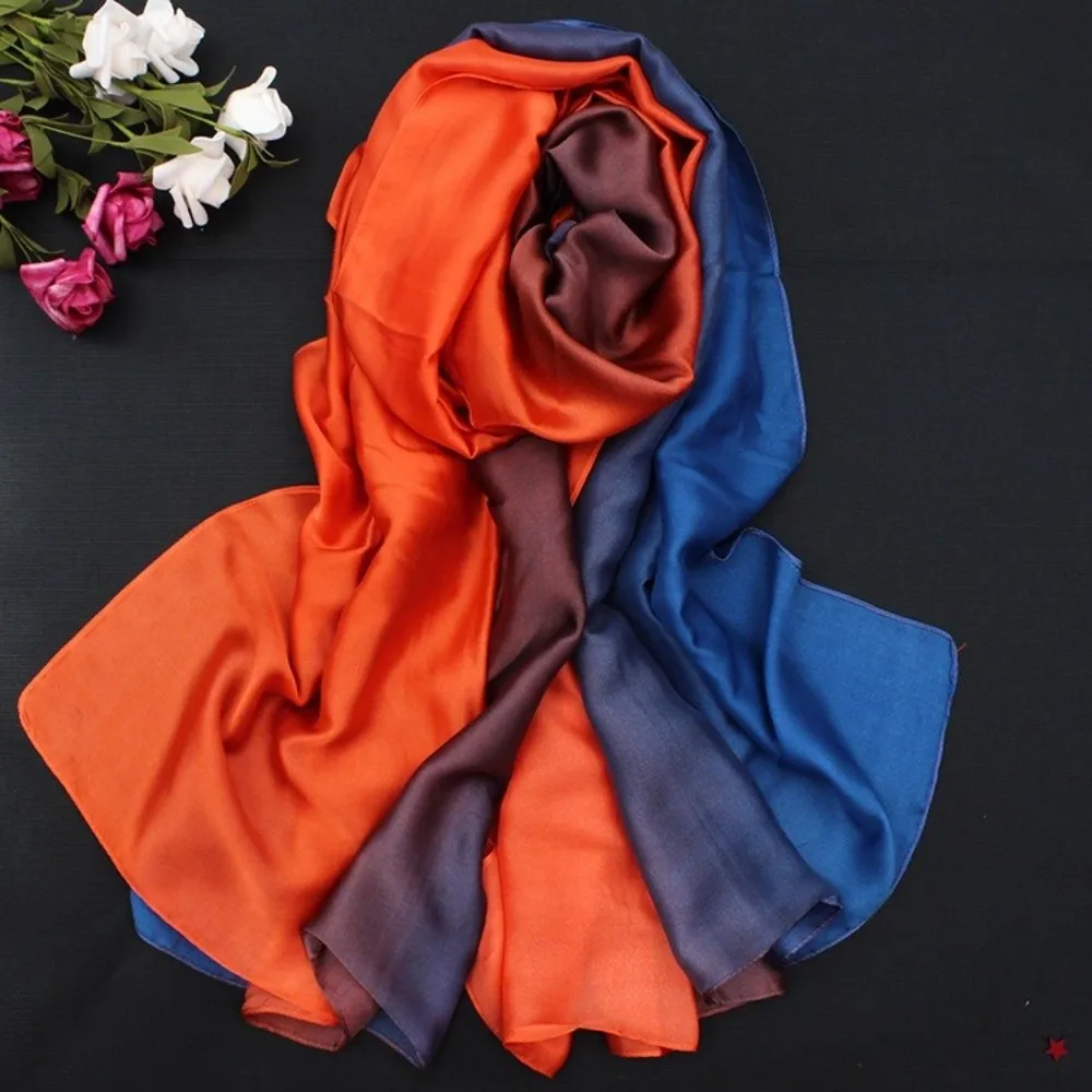 

Fashion Gradient Color Chiffon Scarf Imitation Silk Soft Belly Dance Waving Veil Sun-protection Long Bandana