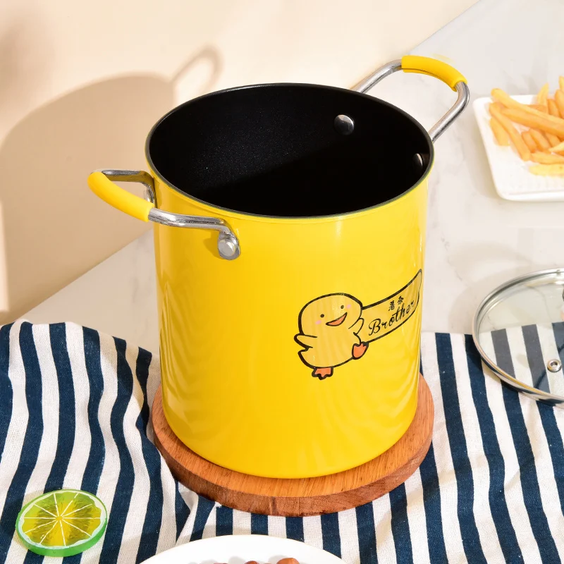 Deep Fryer Pot Frying Pot with Rack Lid  Oil Filter Iron pot kitchen accessories Frying pan Fryer Fried chicken French fries