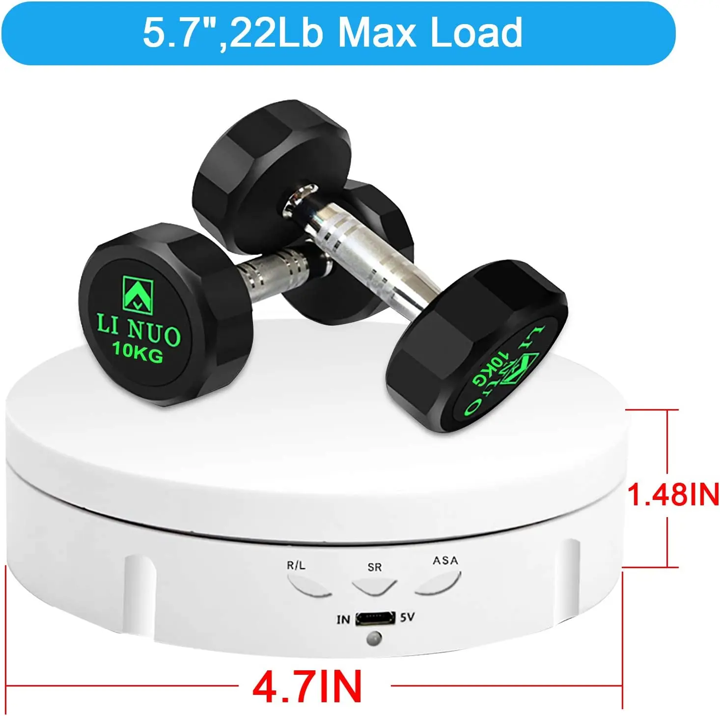 360 Degree Electric Turntable with Remote Control Rotating Display Stand 6 Colors Backgrounds Photography Turntable