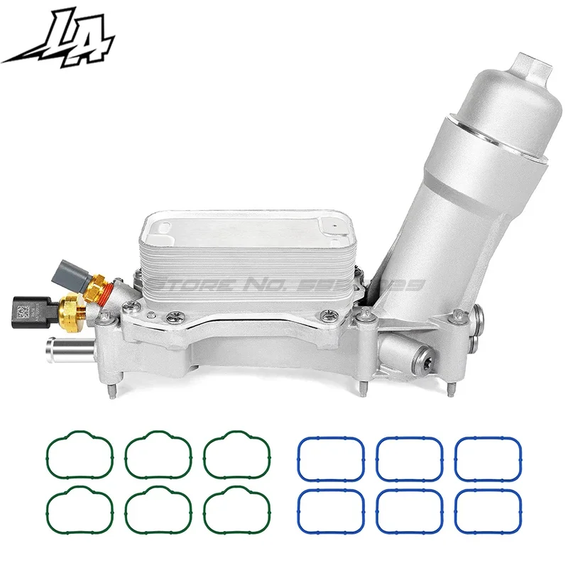 

68310865AB Full Aluminum Engine Oil Filter W/Oil Cooler Sensors & Gaskets for Dodge Charger Challenger Journey Jeep Wrangler