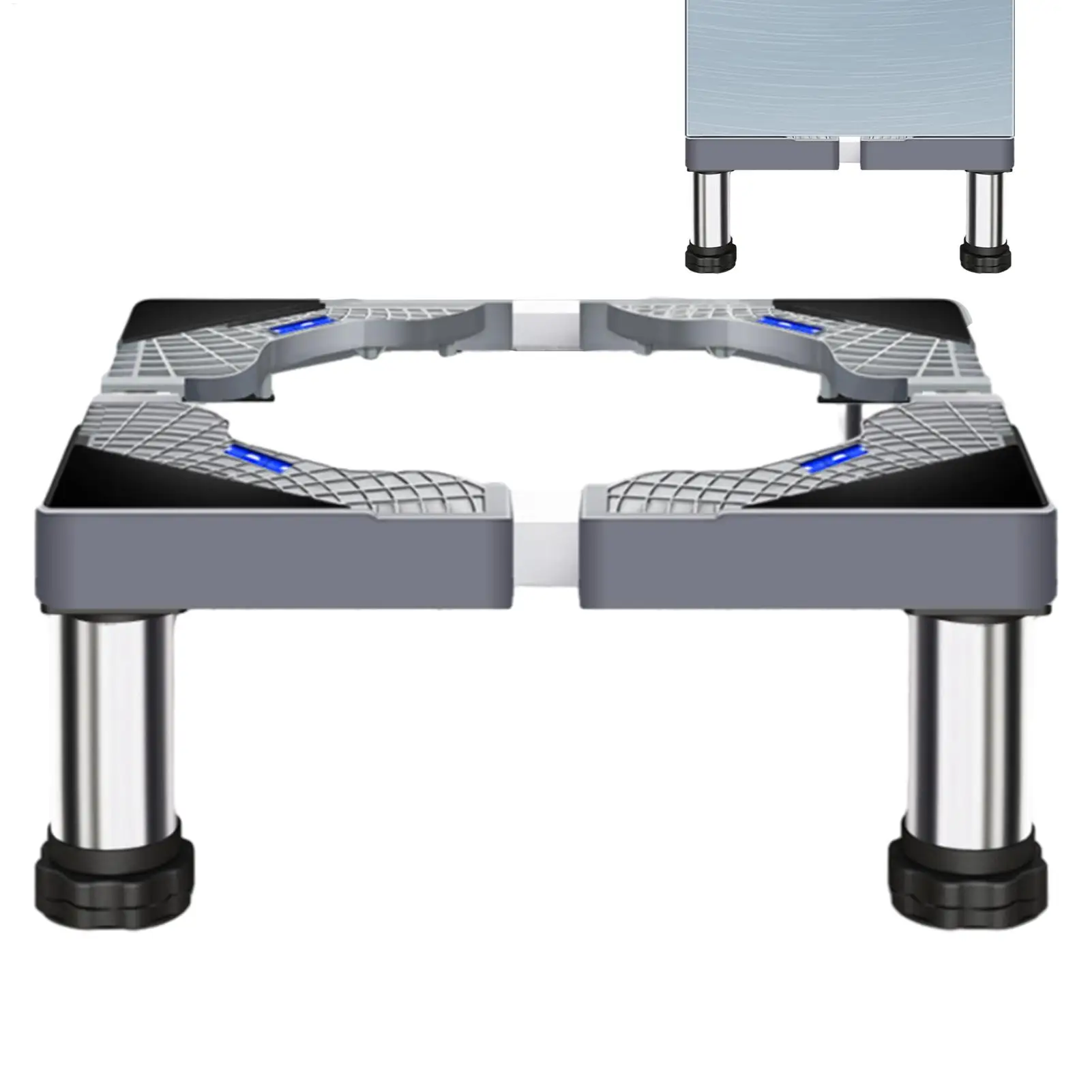 Washing Machine Pedestal Universal Stainless Steel Dryer Stand Pedestal Washing Machine Riser with 4 Strong Feet Fridge Stand