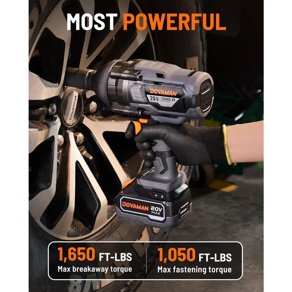 Avvitatore a percussione a coppia elevata 3/4 senza fili da 20 V, 1650 piedi libbre, 5 modalità, batteria da 4,0 Ah, senza spazzole, potente strumento di coppia