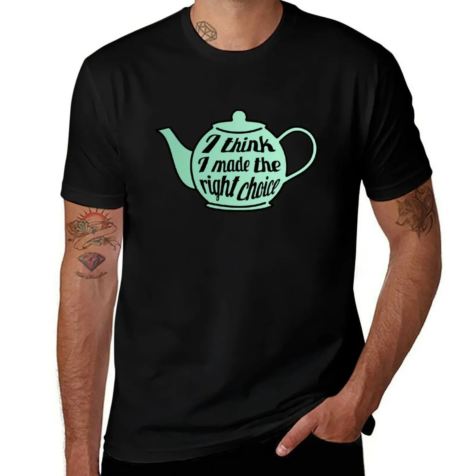 I think I made the right choice - Jim and Pam Teapot T-Shirt vintage t shirts customizeds for a boy T-shirt men