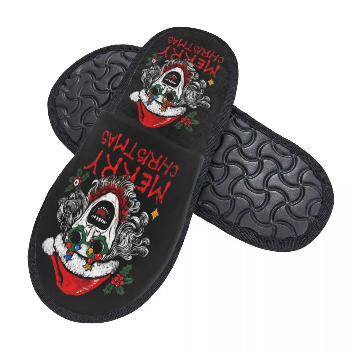 Custom T-Terrifiers Horror Fan Art Soft Memory Foam House Slippers Women Comfy Warm Anti-Skid Slipper