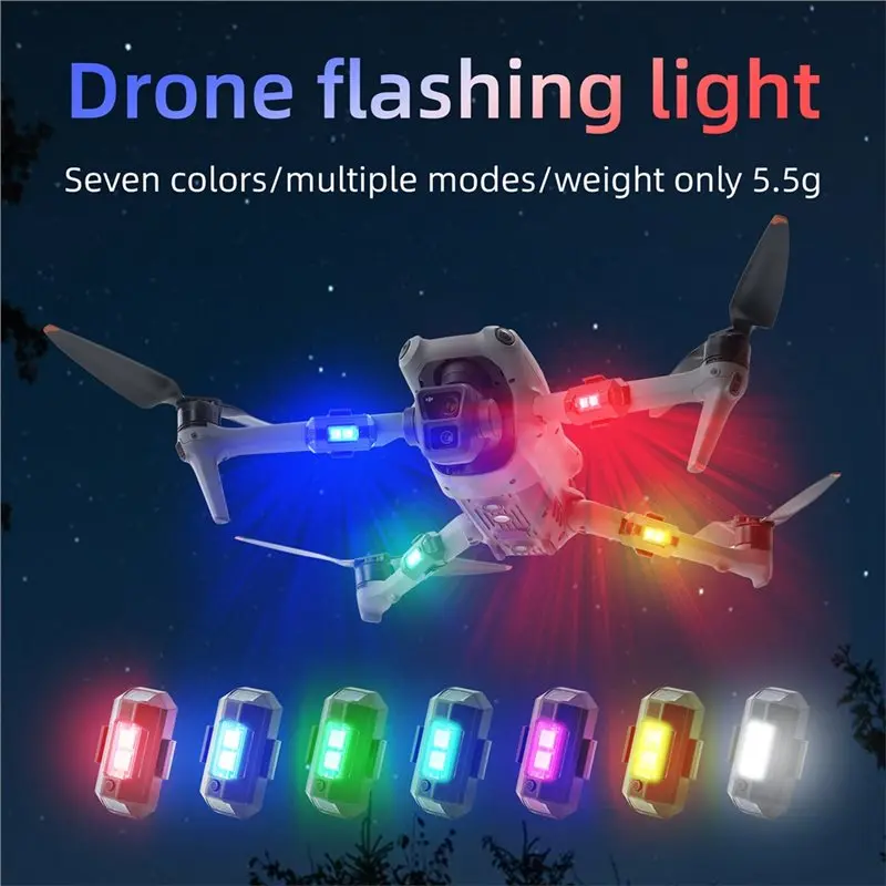 ABUO-5Pcs Mini Drone Strobe Light For DJI NEO/Mini 4 Pro/Mini 2/4K/ 3 Lights Color Anti-Collision Signal Lamp Accessory