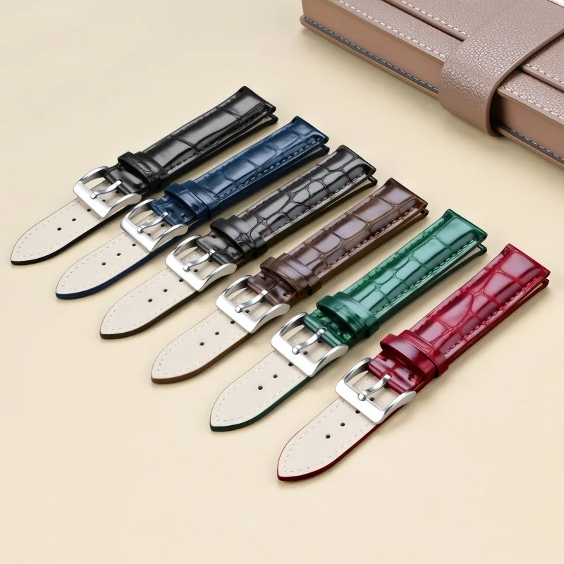 

18mm 19mm 20mm 21mm 22mm High Quality Smooth Bamboo Jointed Soft Cowhide Leather Watch Strap Replacement for Universal WatchBand