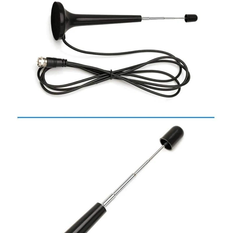 72-868Mhz Radio TV FM DTMB Antenna Telescopic 15Dbi High Gain Antenna with F Male Connector