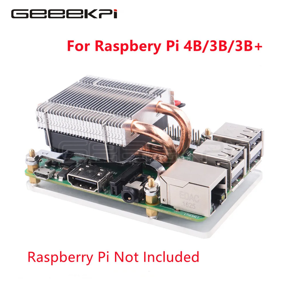 Geeekpi New Low-Profile Ice Tower Type-B CPU Cooling Fan 4010 Heatsink Cooler for Raspberry Pi 4 B / 3B+ / 3B