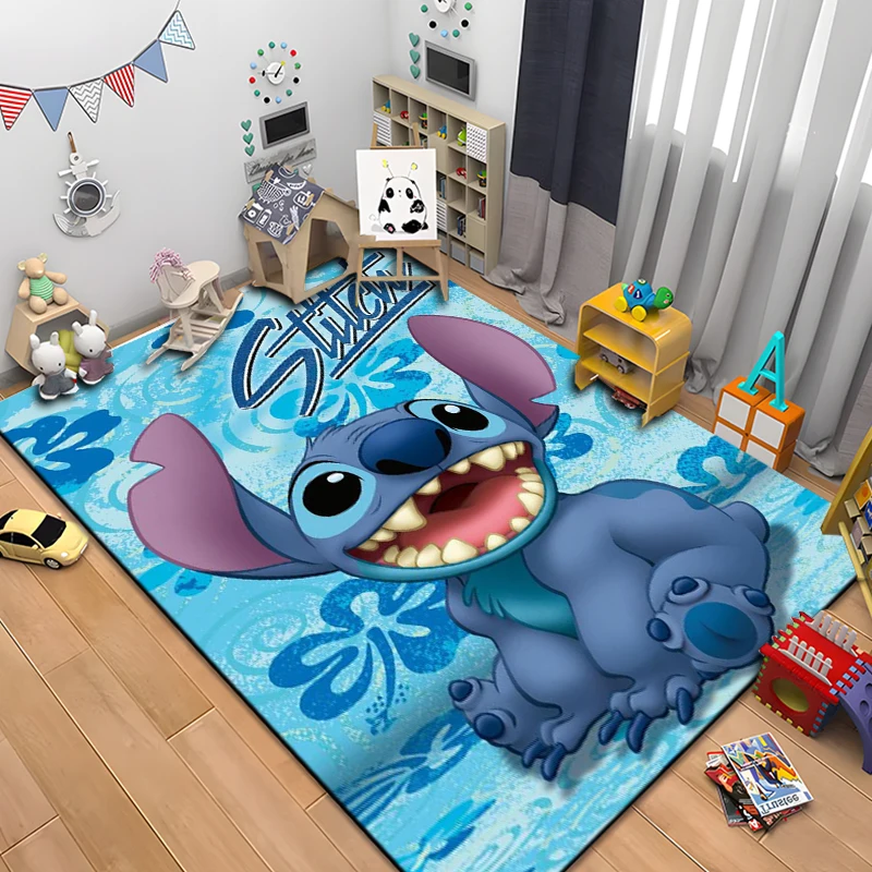 Disney Cartoon Lilo & Stitch Large Area Rugs 3D Carpet for Living Room Bedroom Sofa Doormat Floor Mat Home Decor Children\'s Gift